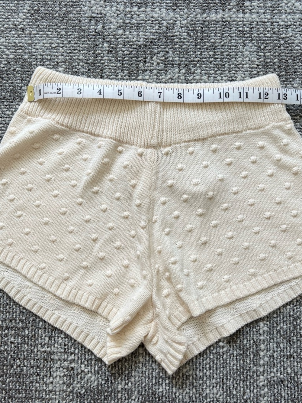 saltwater LUXE Cream Textured Knit Polka Dot Shorts - Picture 3 of 5